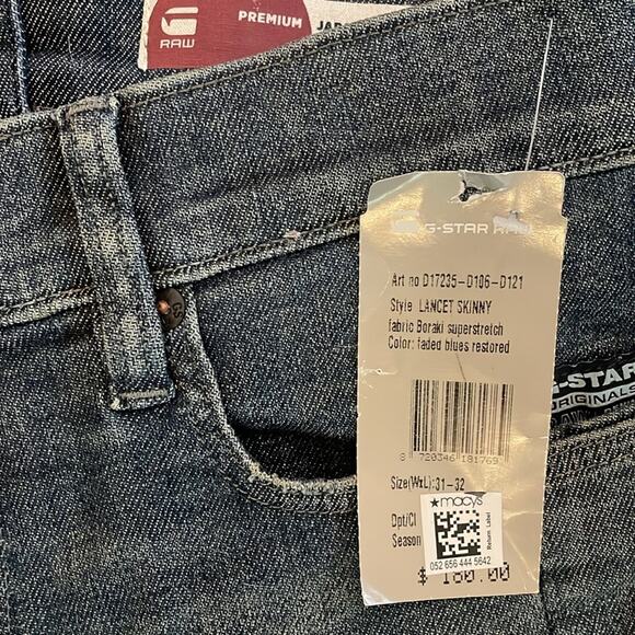 G Star Raw Jeans Skinny Japanese Fabric 31x32 New - Picture 6 of 16